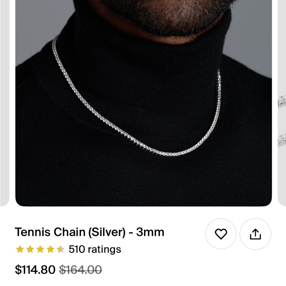 Men’s Tennis Chain Necklace